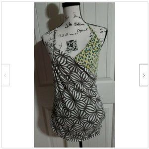 Vanessa Virginia  Multi Color V Back Drop Neck L